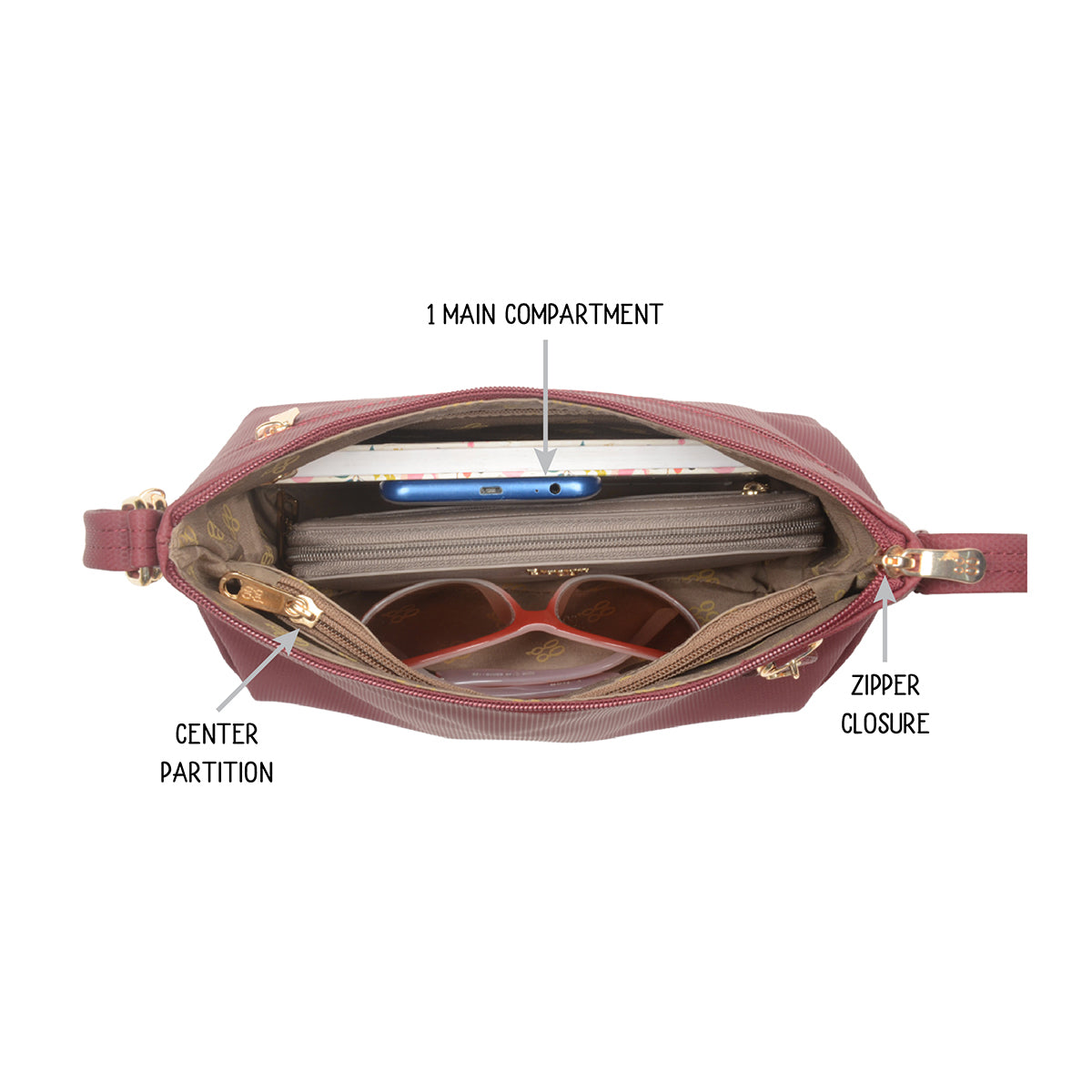 Maeva Red Small Hobo Bags