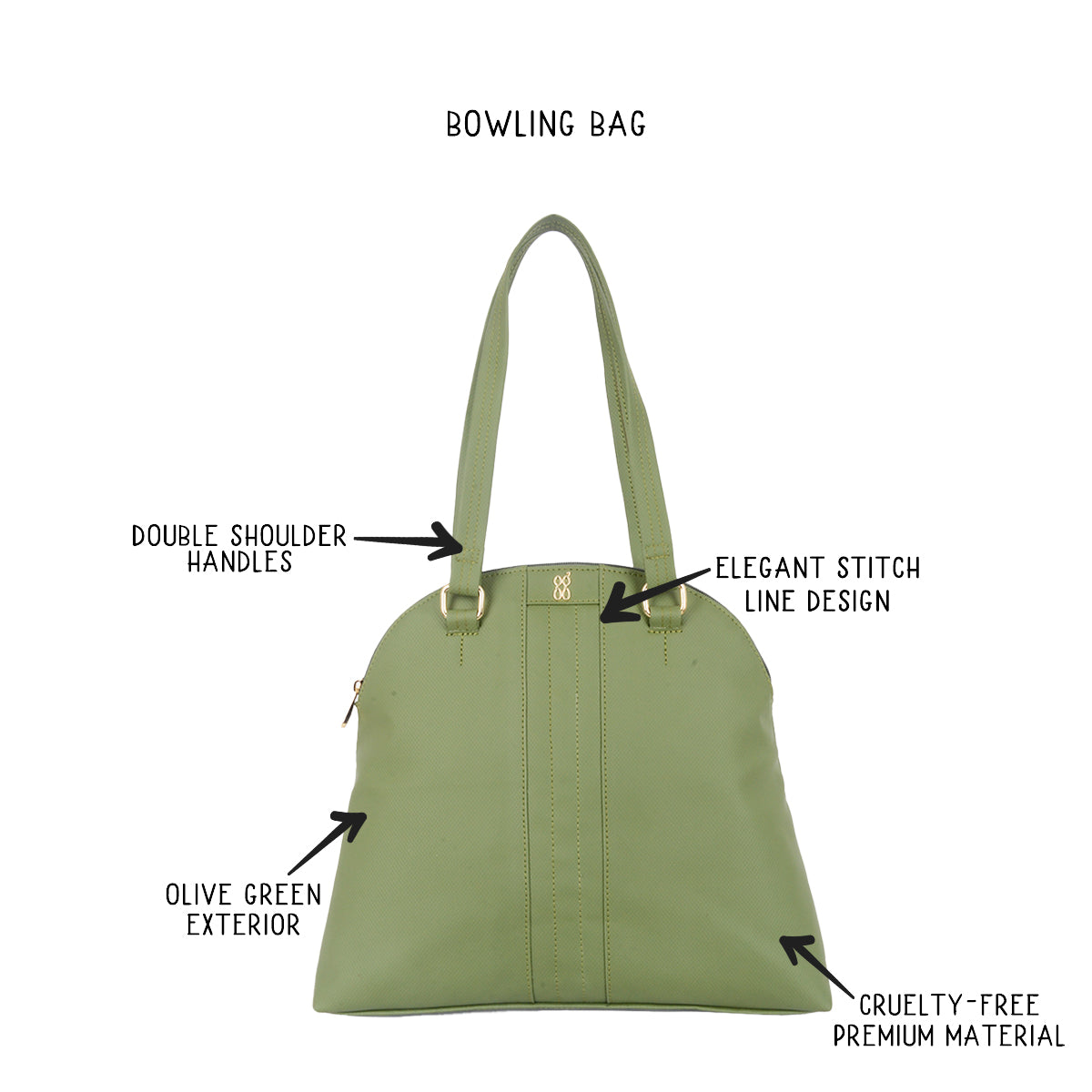 Margot Green Medium Bowling Bags