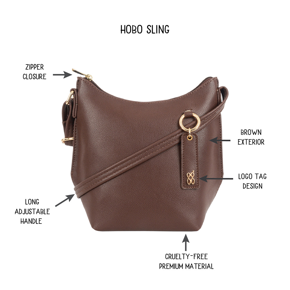 Menox 3T5 Brown Small Hobo Bags