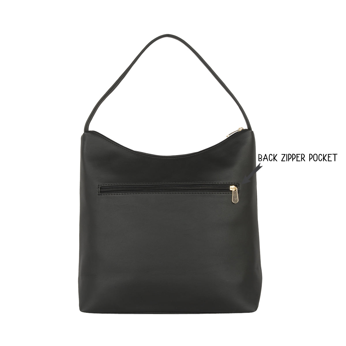 Misty Black Large Hobo Bag