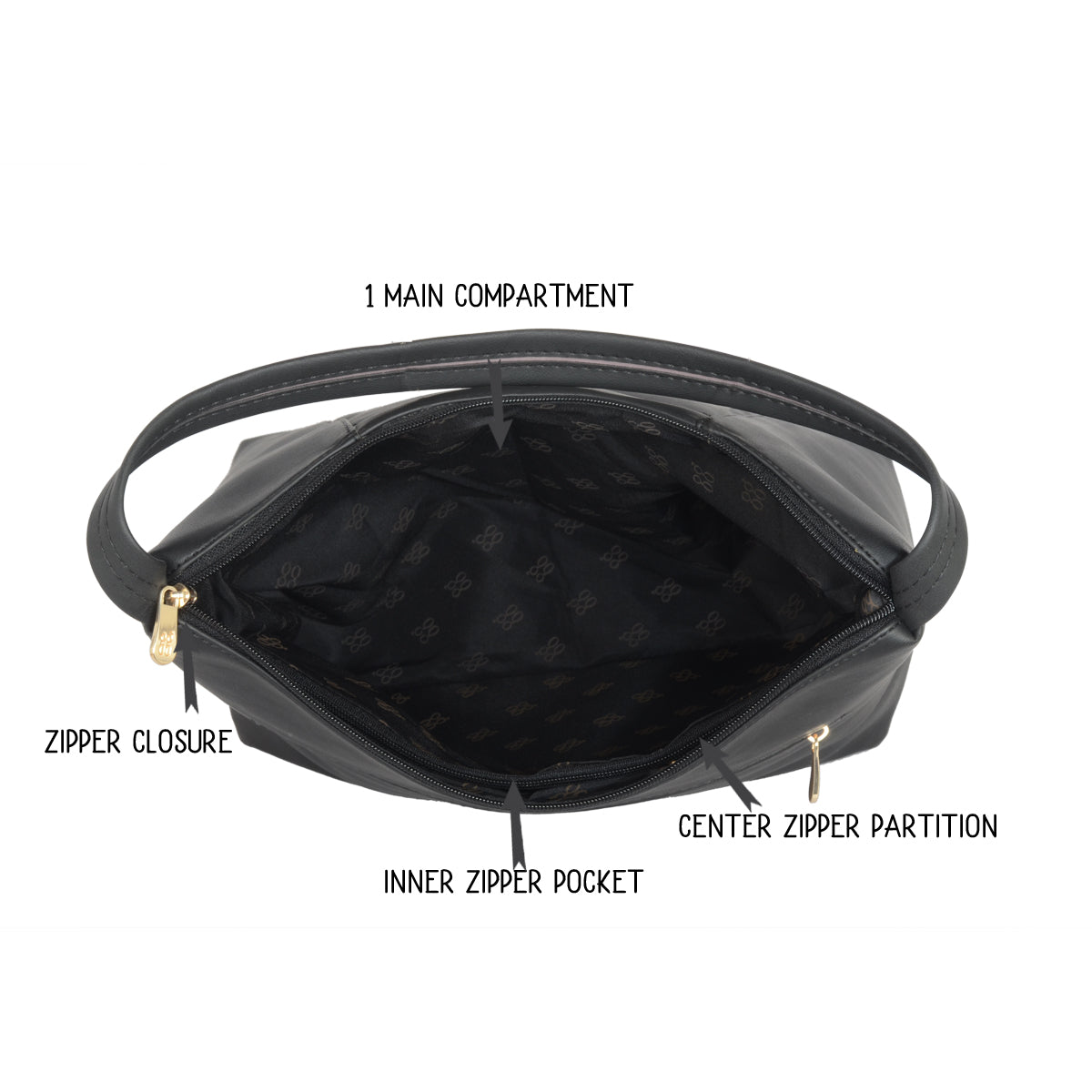 Misty Black Large Hobo Bag