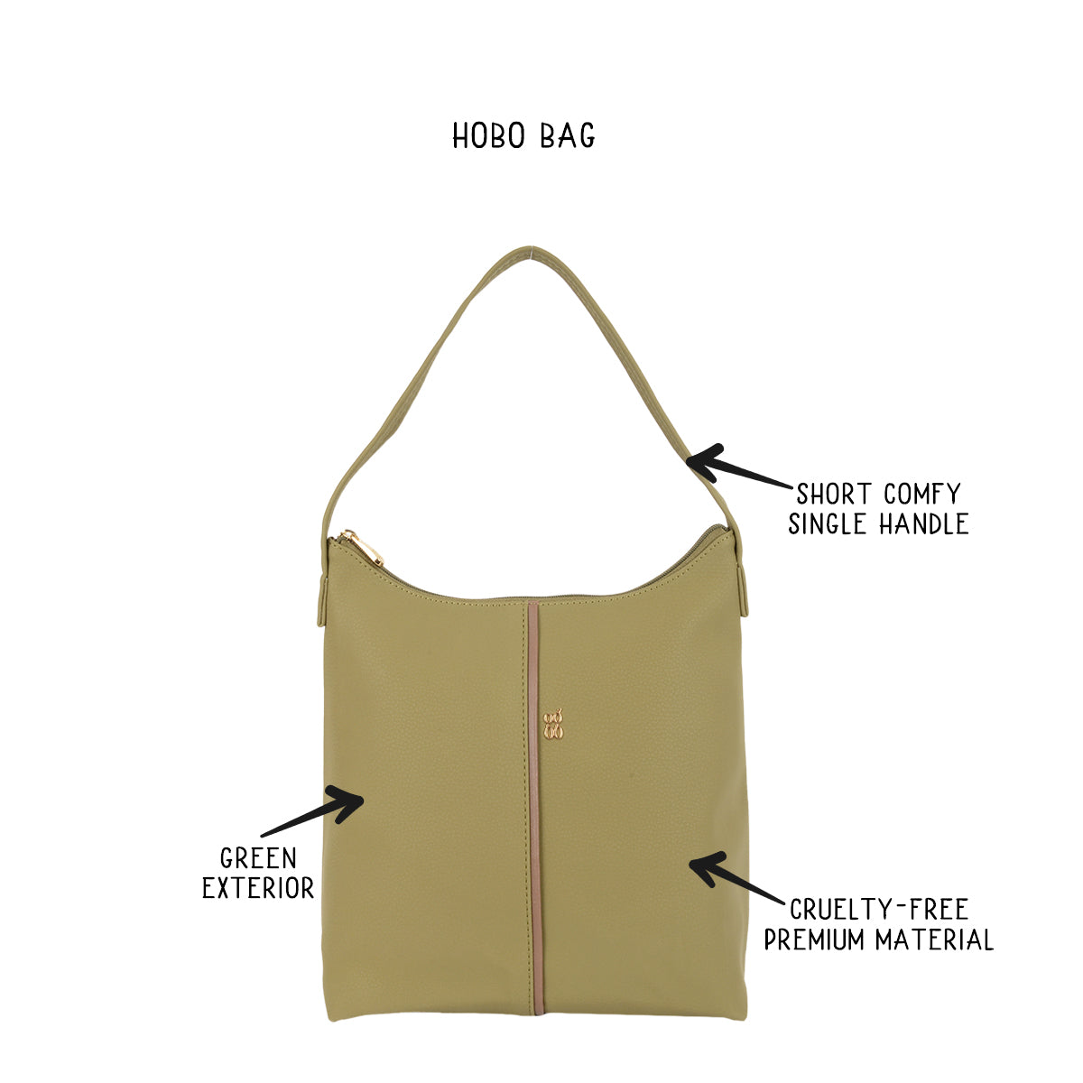 Naver 3T5 Green Medium Hobo Bags