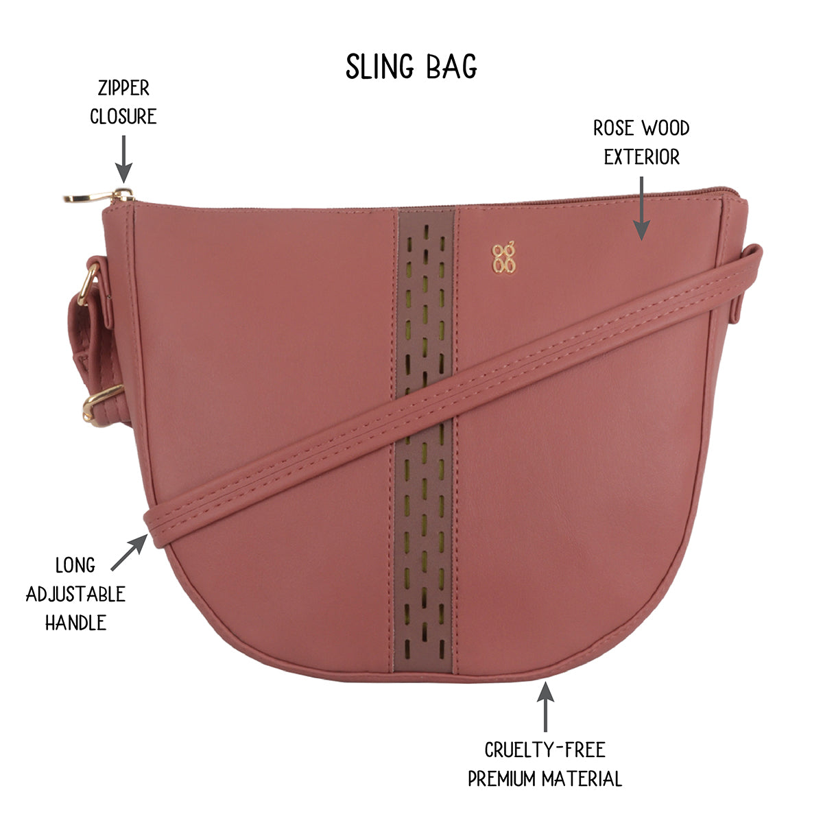 Reale Rose Wood Medium Saddle Bags