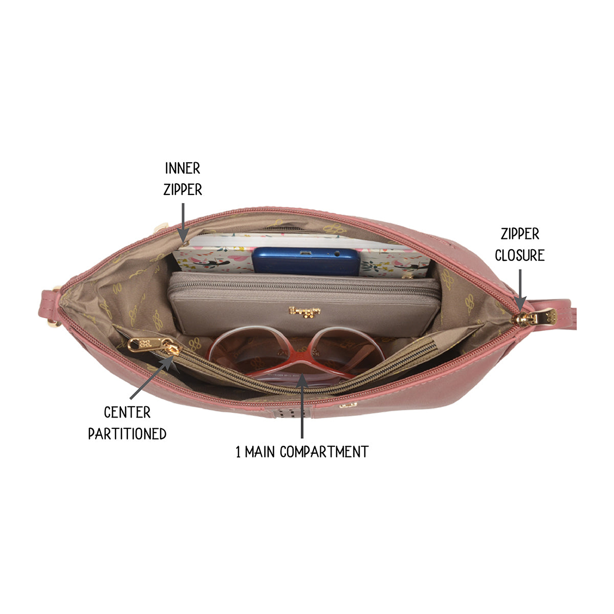 Reale Rose Wood Medium Saddle Bags