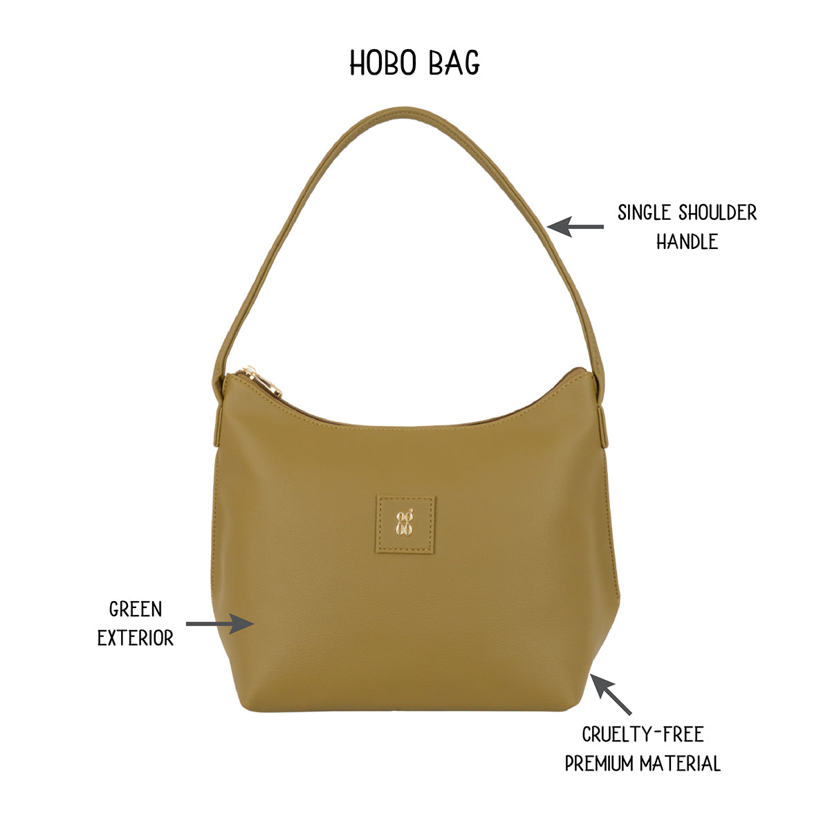 Scarlett Green Medium Hobo Bags