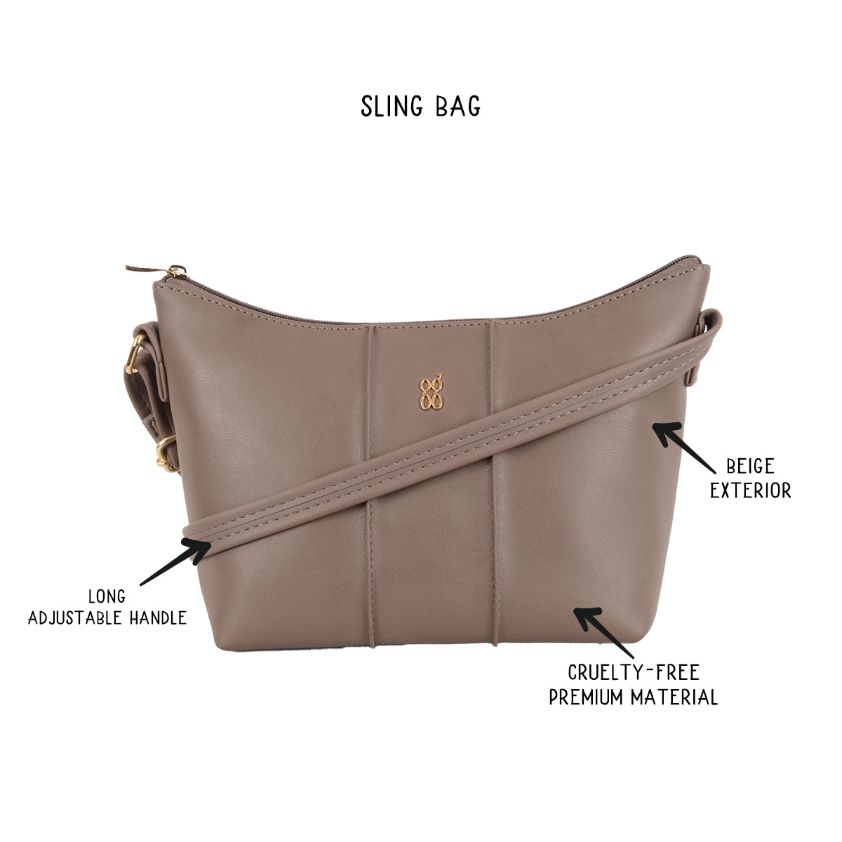 Siggy Beige Small Hobo Bag