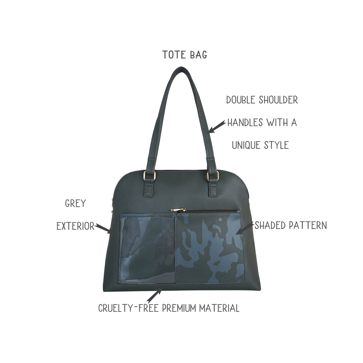 Skim Grey Large Shoulder Bag