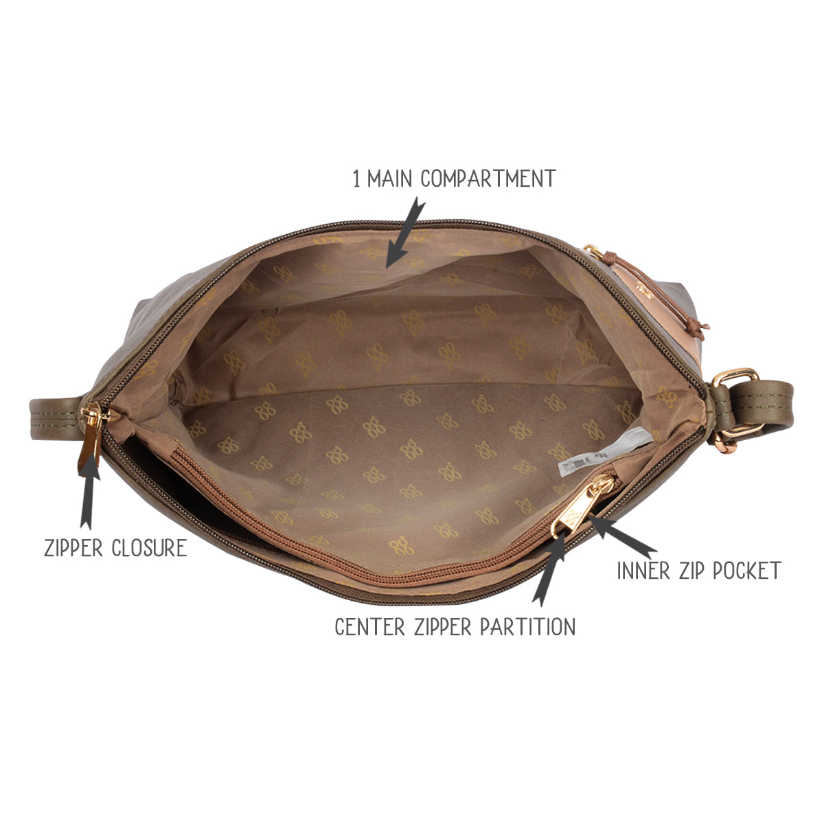 Tatoo Green Medium Hobo Sling Bag