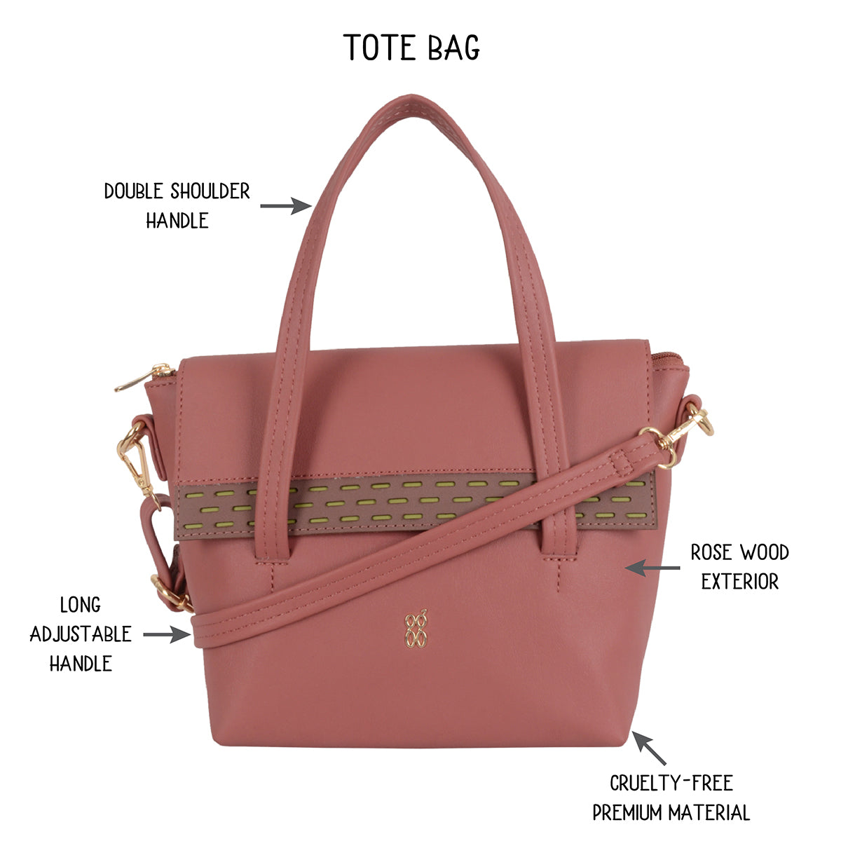 Truitt Rose Wood Small Satchel Bags