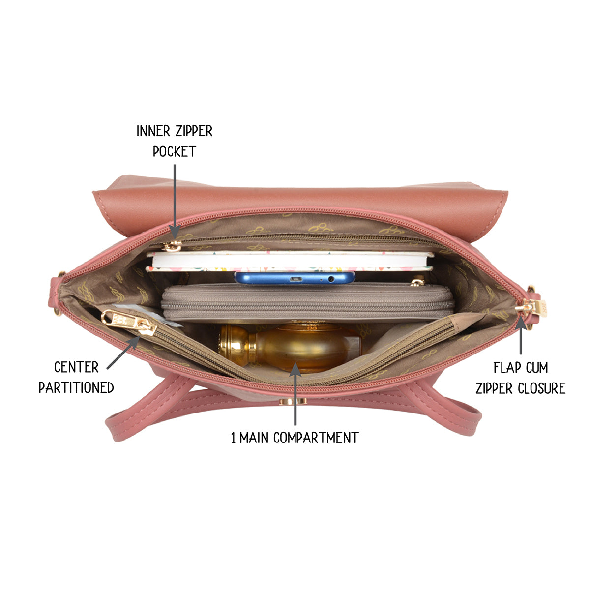 Truitt Rose Wood Small Satchel Bags