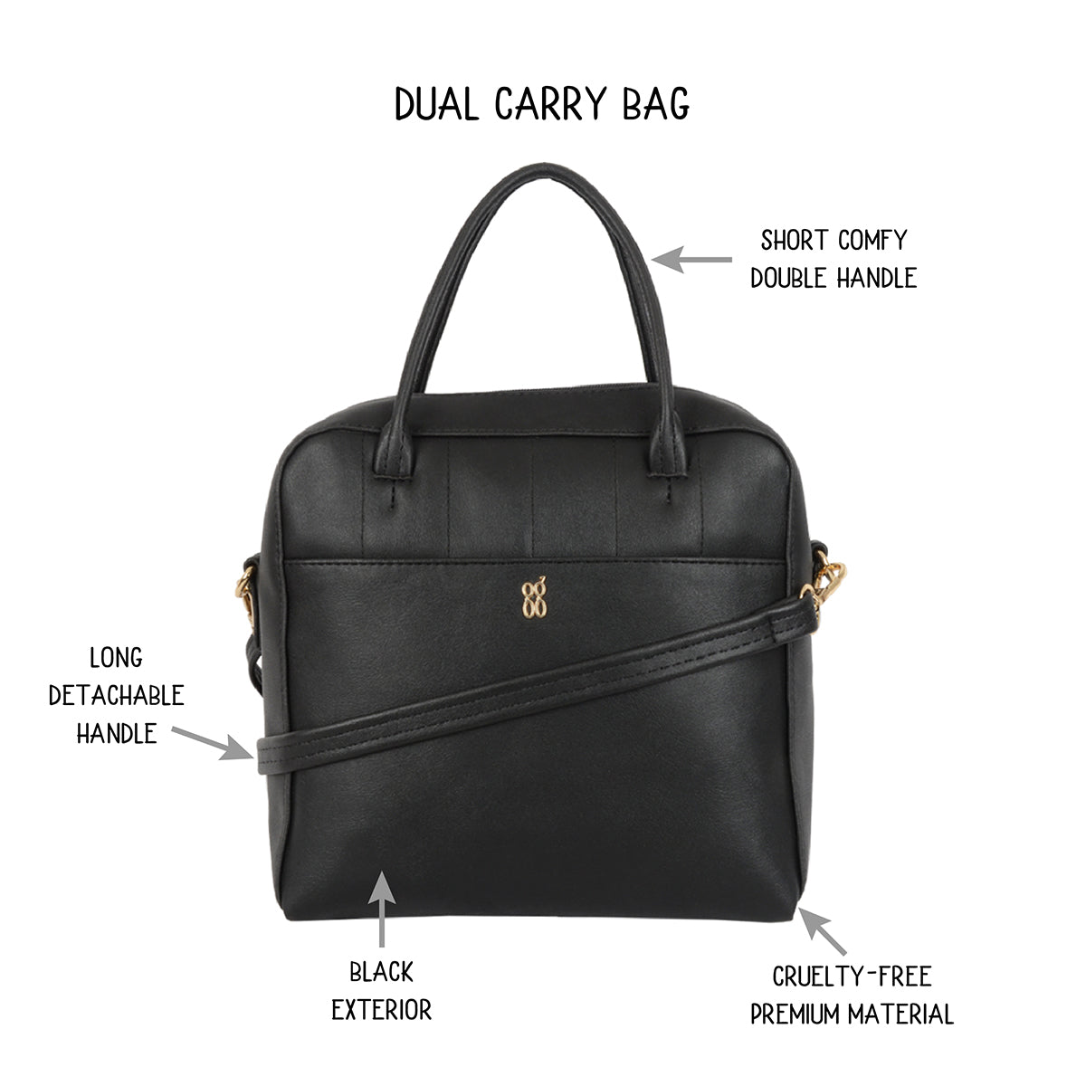 Volume Black Small Shoulder Bag