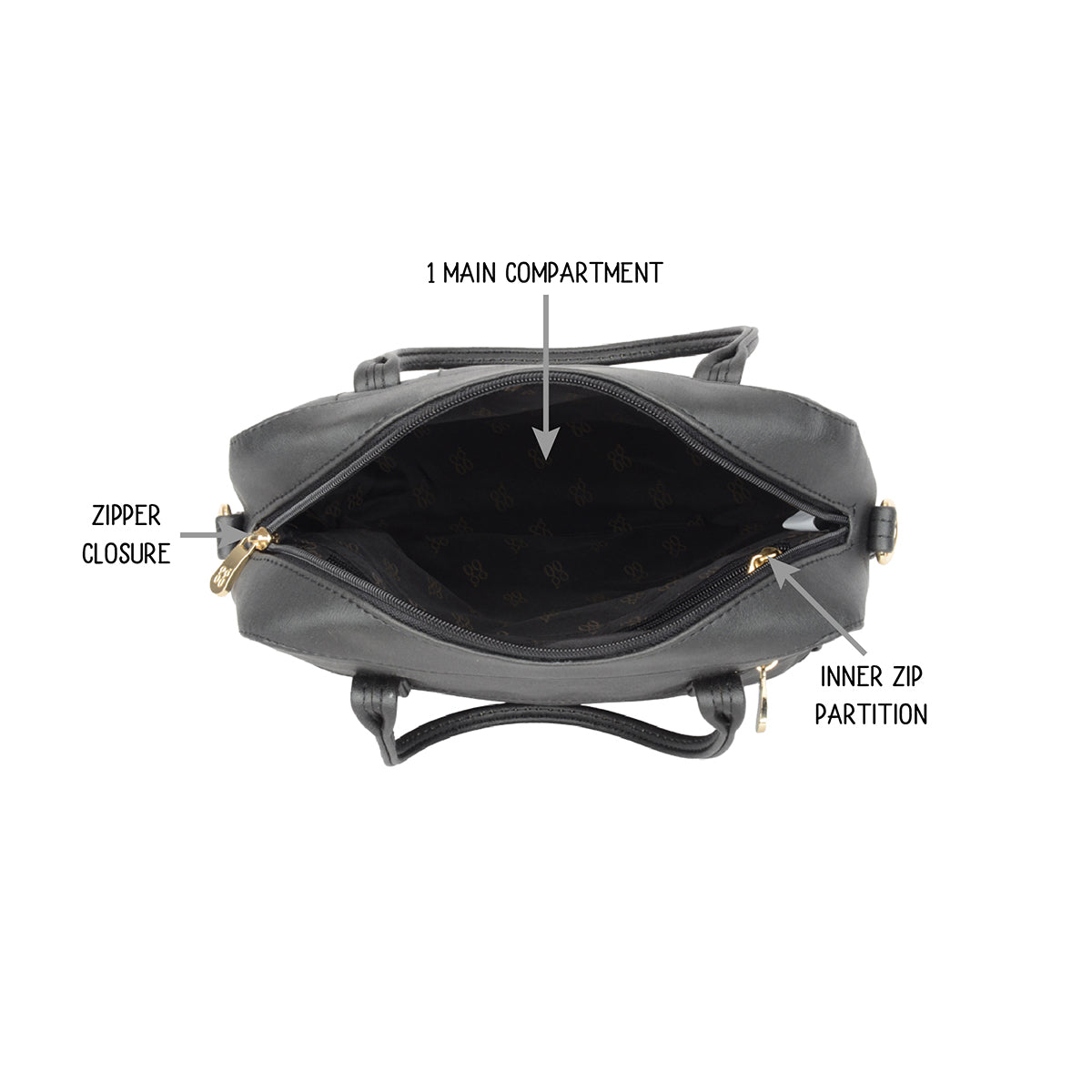 Volume Black Small Shoulder Bag