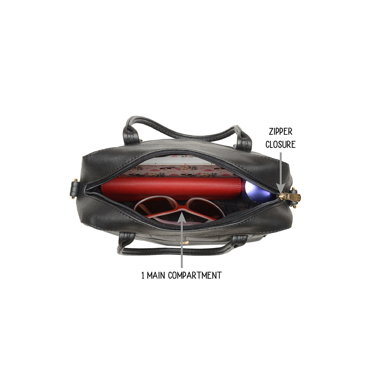 Volume Black Small Shoulder Bag