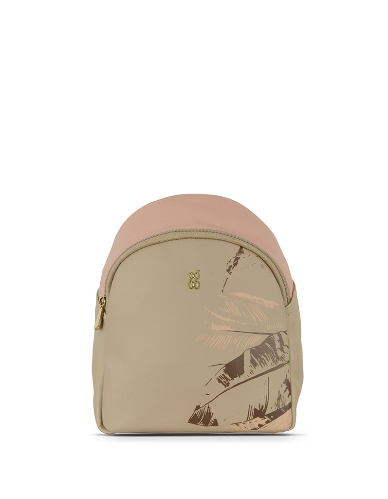 Waye Beige Small Backpack Bag