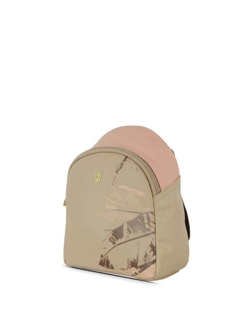 Waye Beige Small Backpack Bag