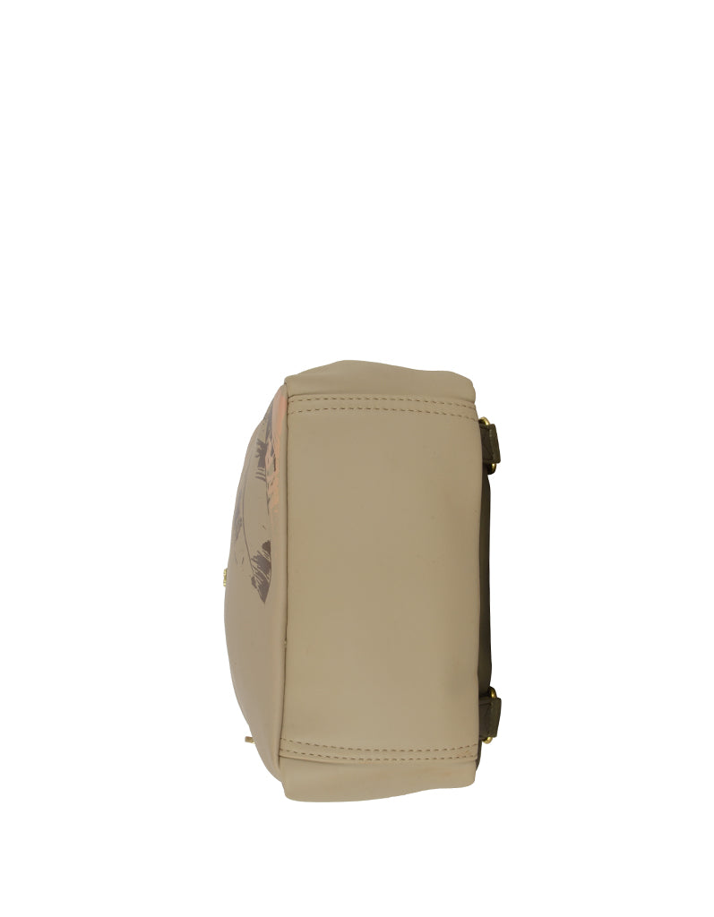 Waye Beige Small Backpack Bag