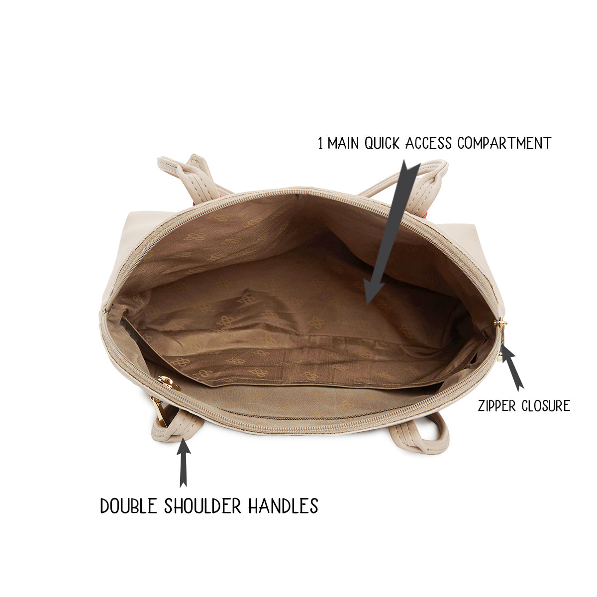 Ziva Beige Medium Shoulder Bag