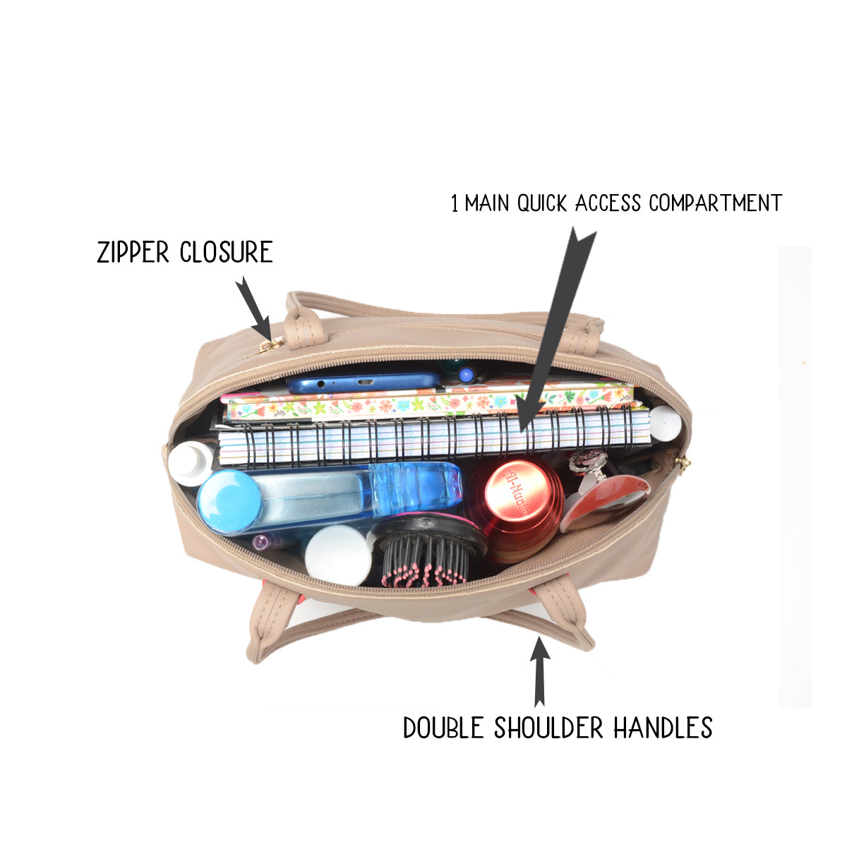 Ziva Beige Medium Shoulder Bag