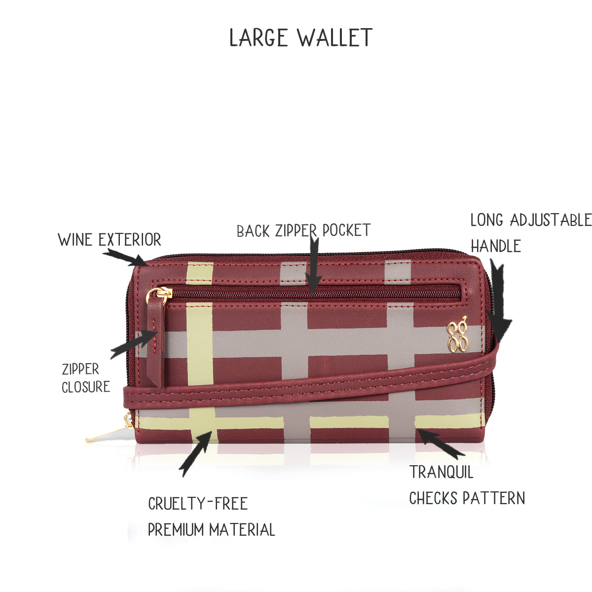 Nyon Wine Large Ziparound Wallet