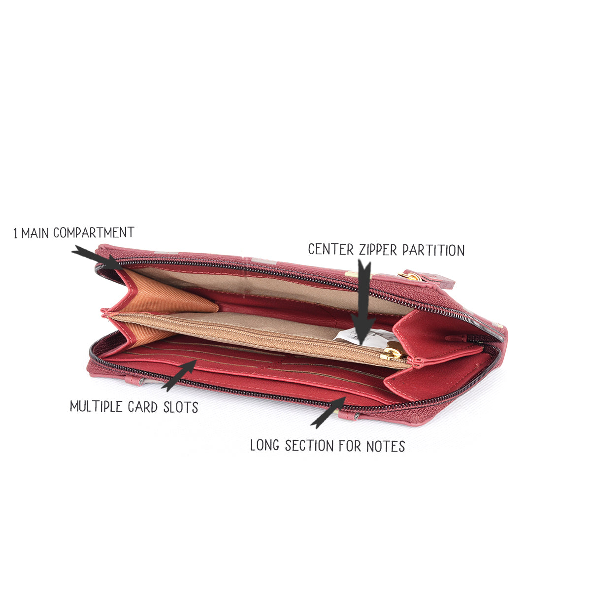 Nyon Wine Large Ziparound Wallet