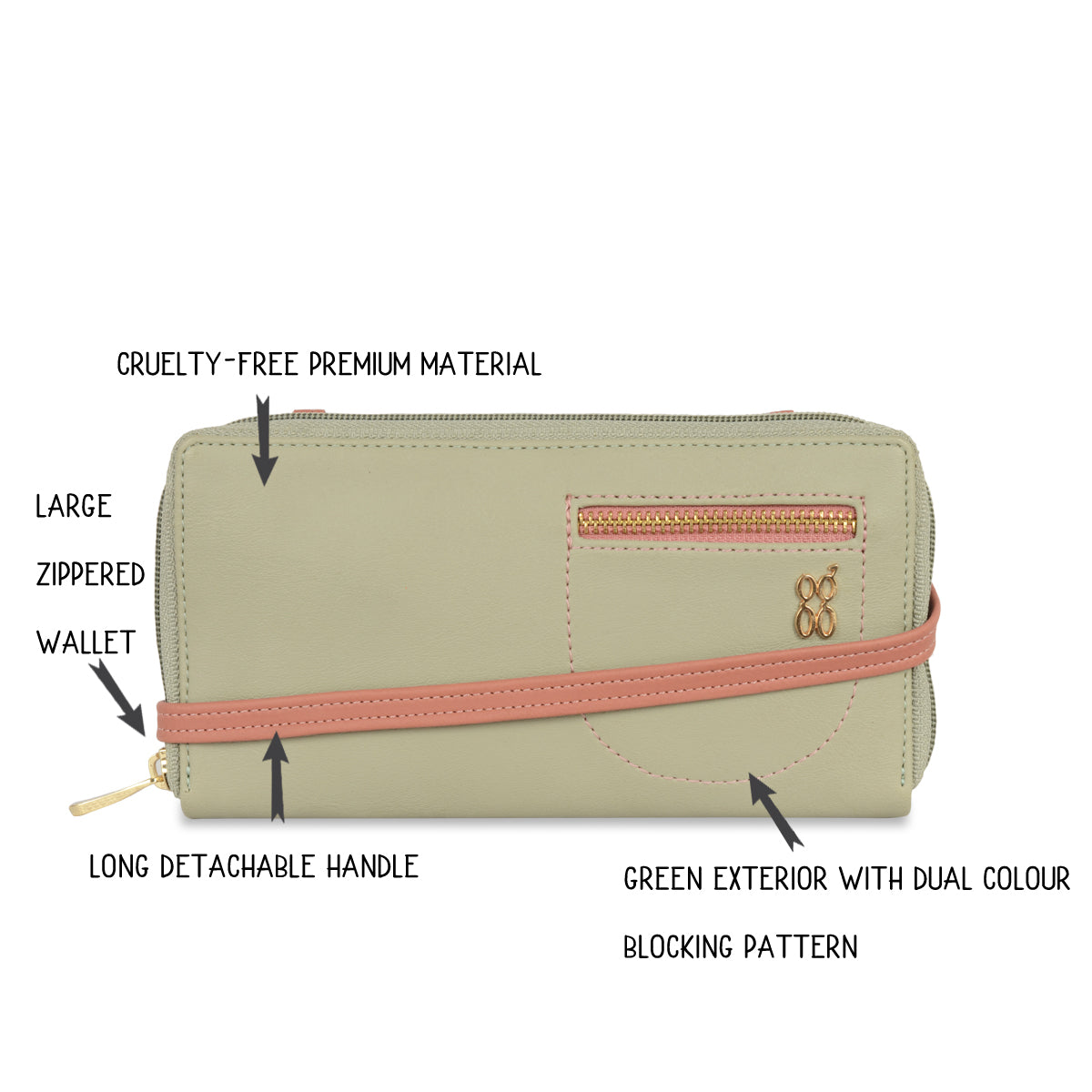 Rihana Green Large Ziparound wallets