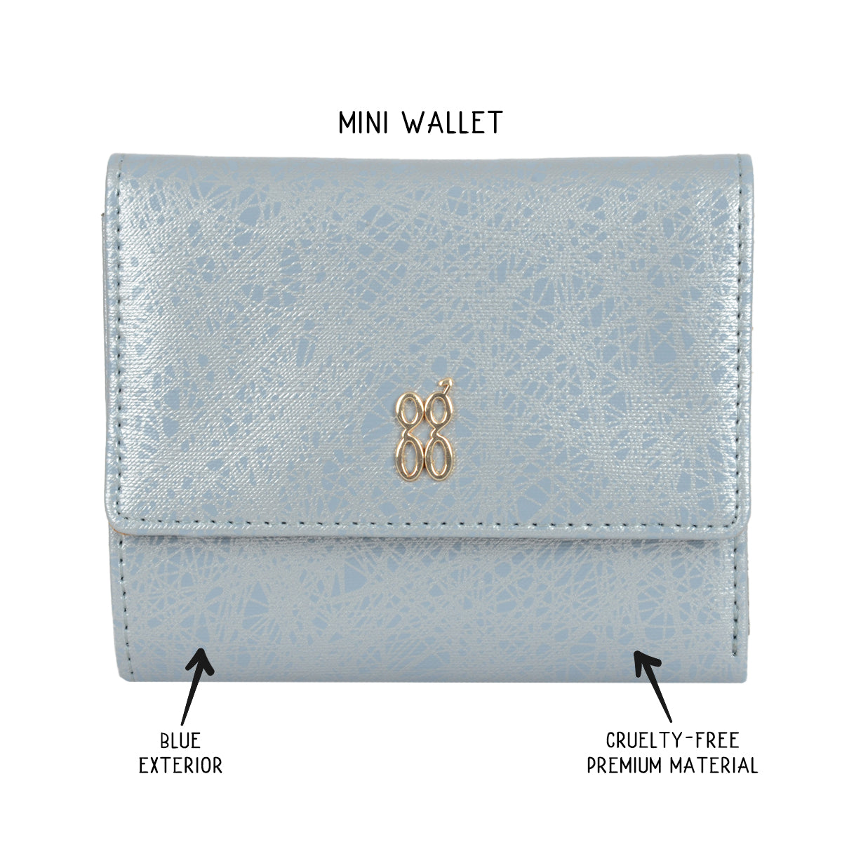 Tacob Blue Small Three Fold Wallet