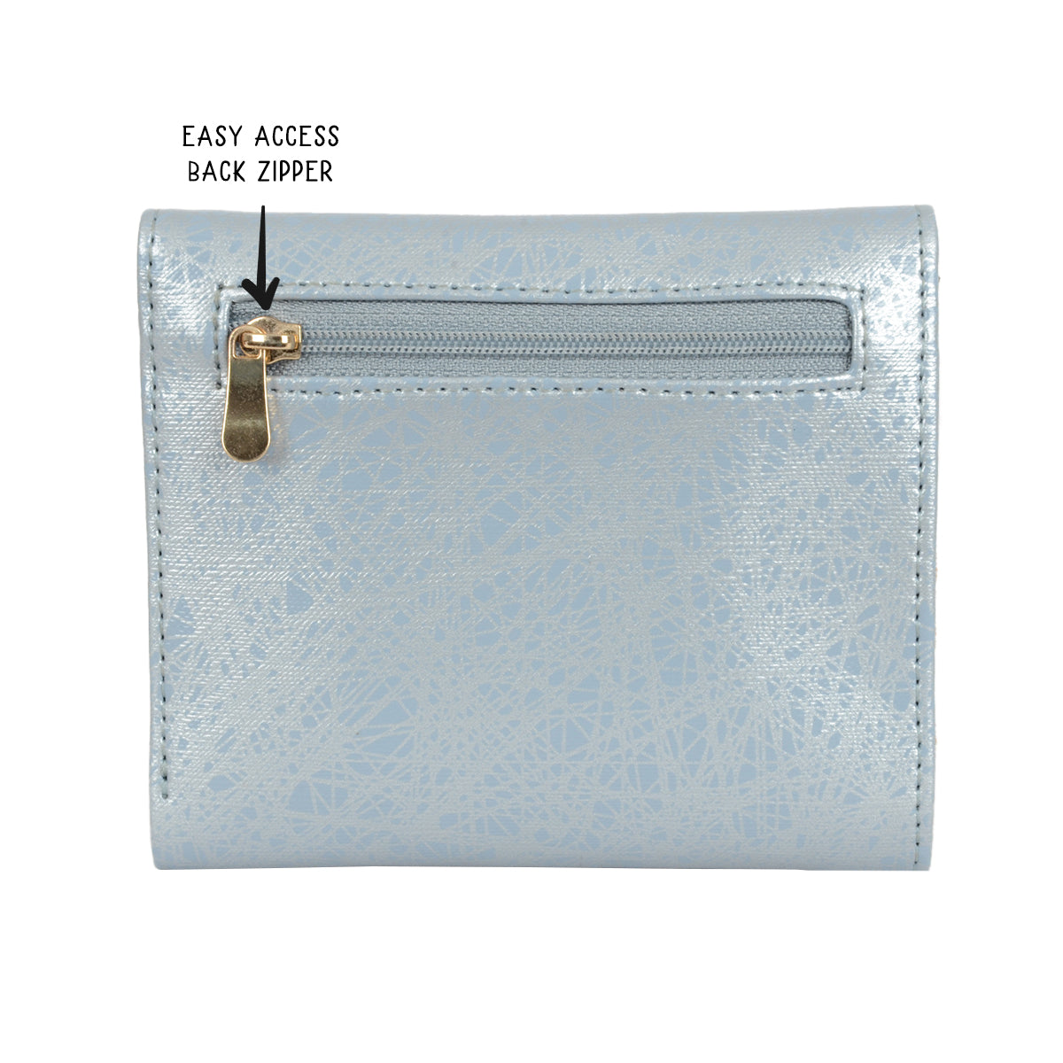 Tacob Blue Small Three Fold Wallet