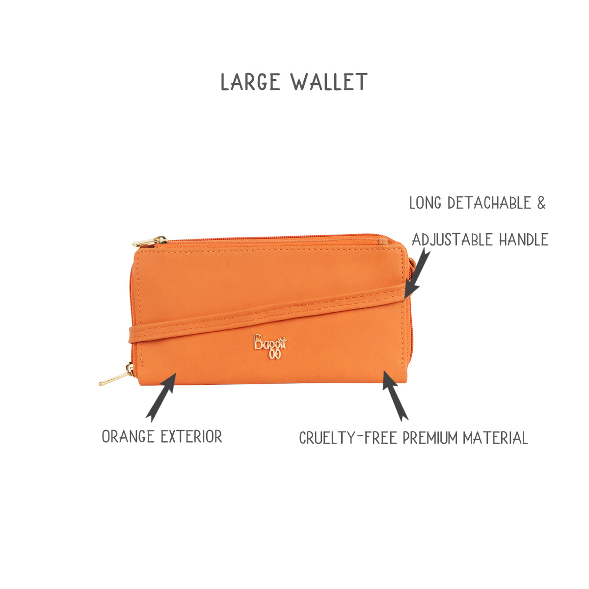 Noori Orange Large Ziparound Wallet
