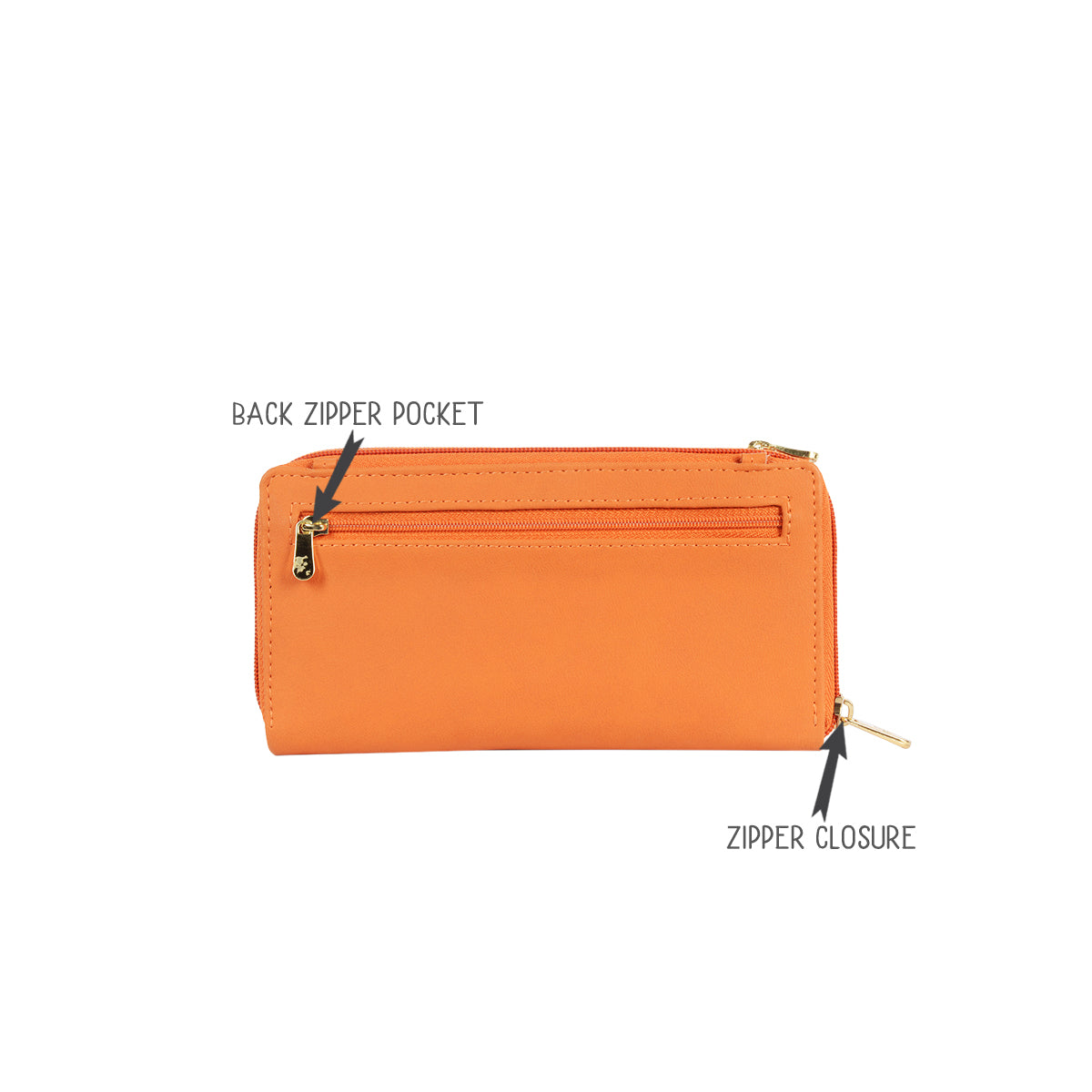 Noori Orange Large Ziparound Wallet