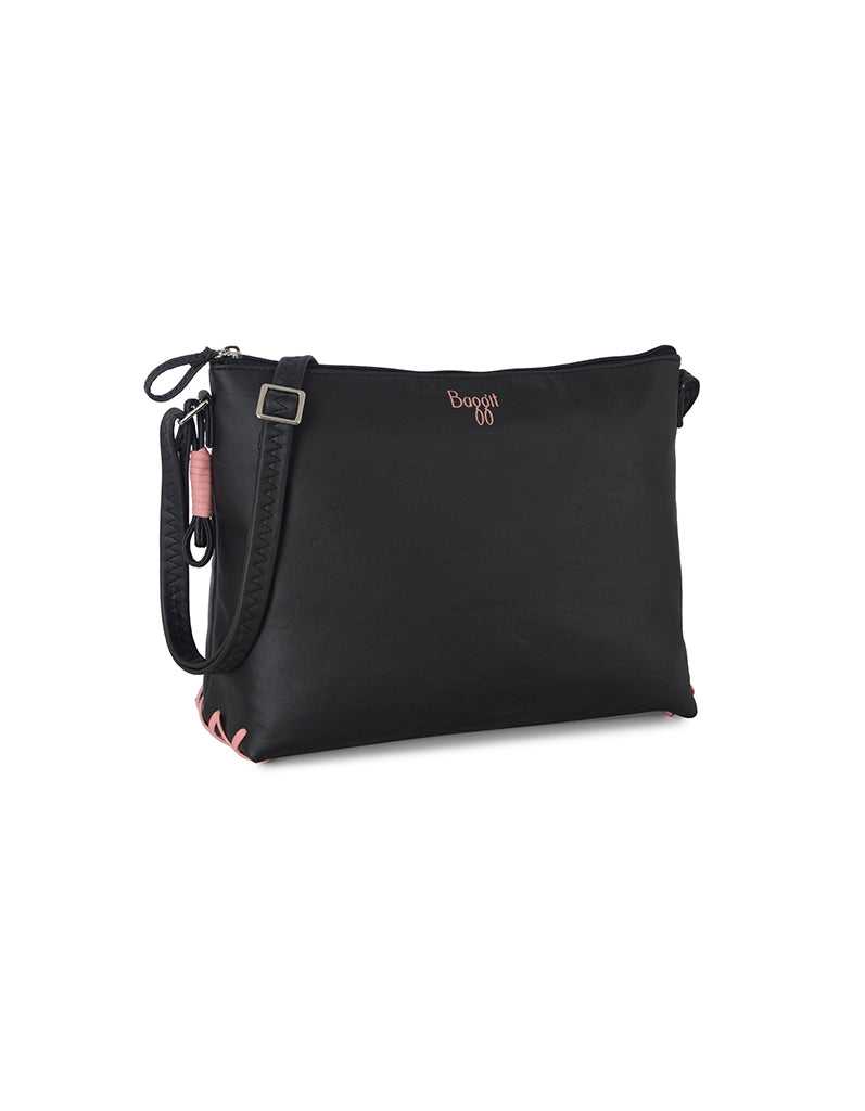 Annora Black Medium Hobo Bag
