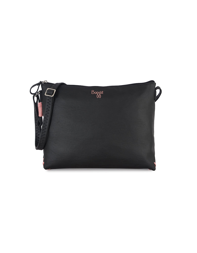 Annora Black Medium Hobo Bag