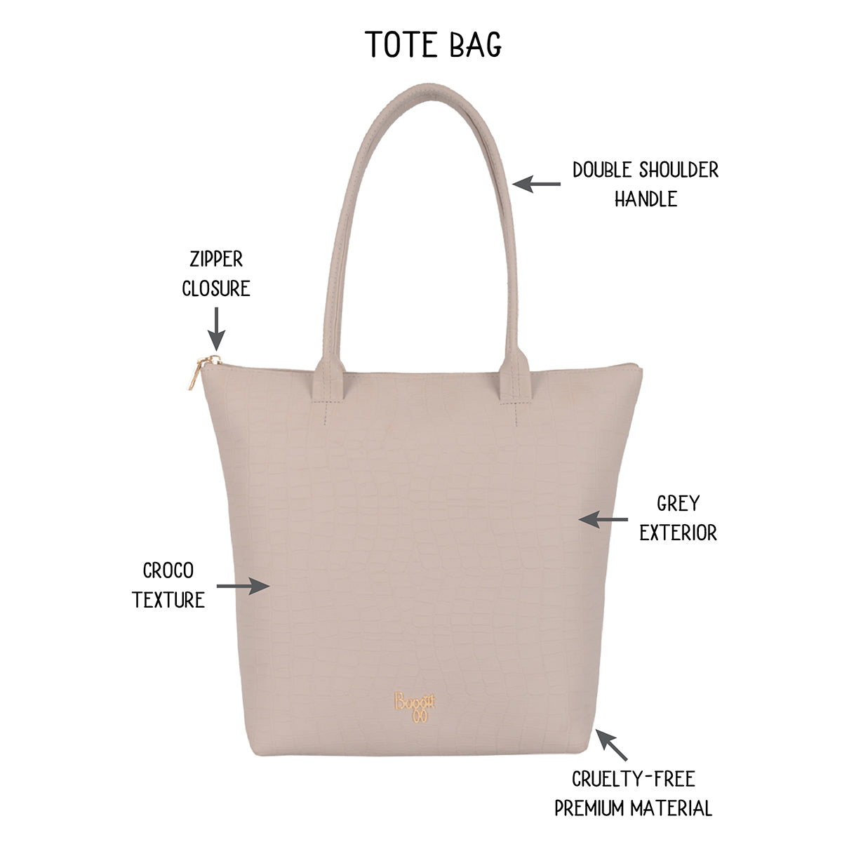 Barcelona Grey Large Tote Bags