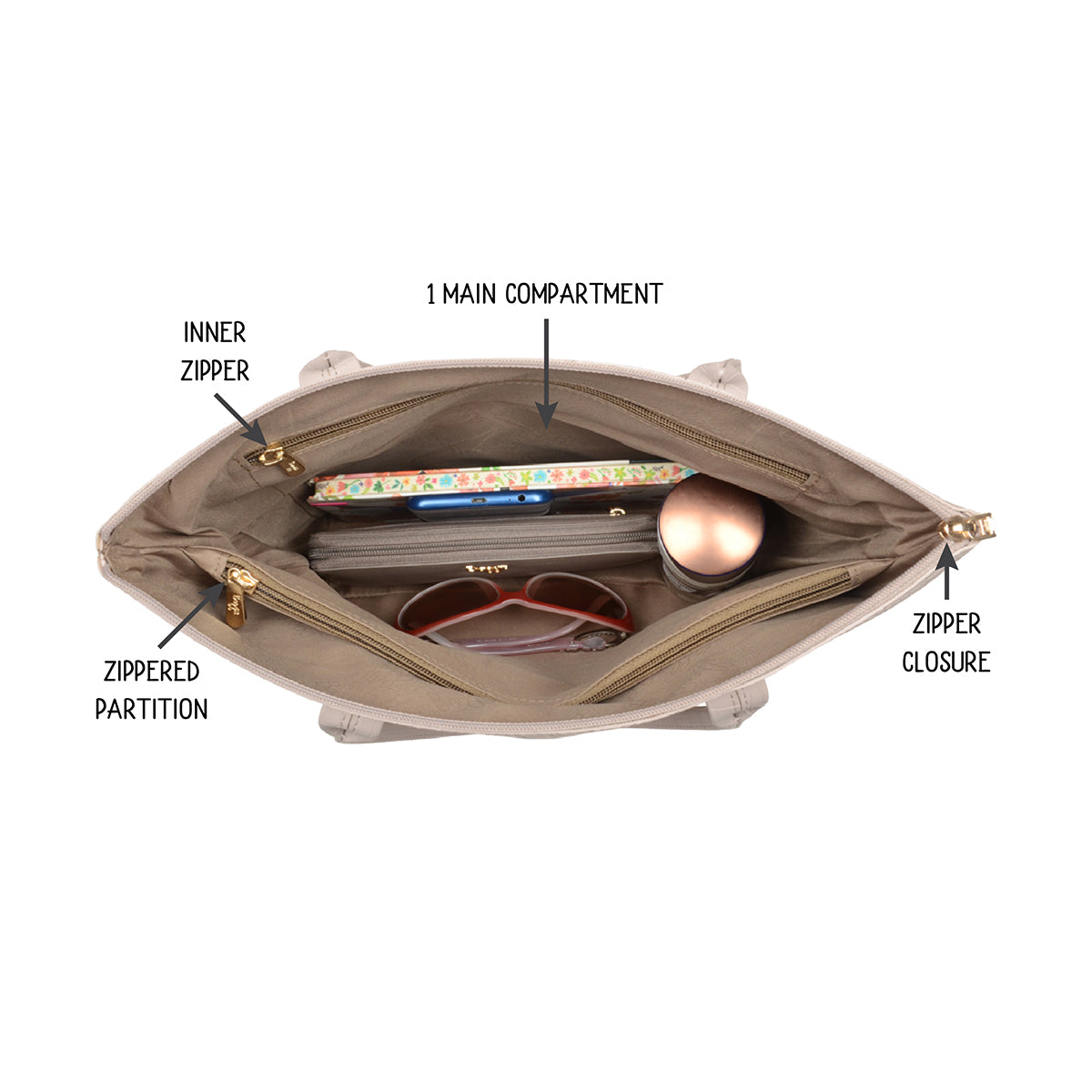 Barcelona Grey Large Tote Bags