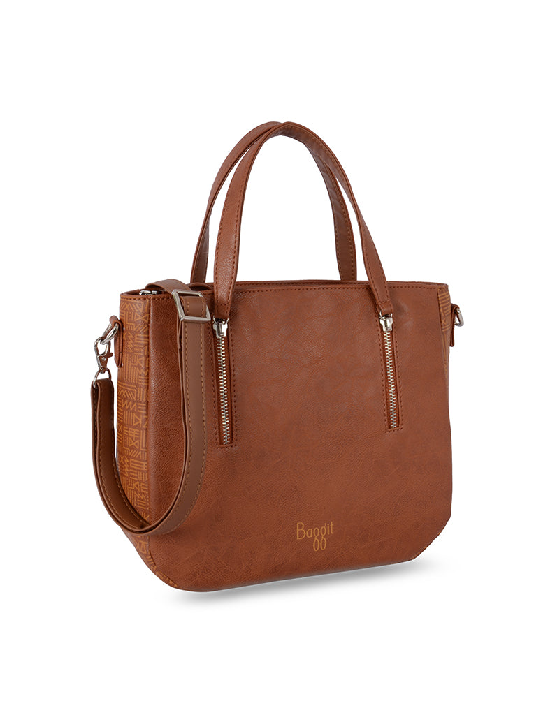 Blingy Tan Medium Saddle Bag