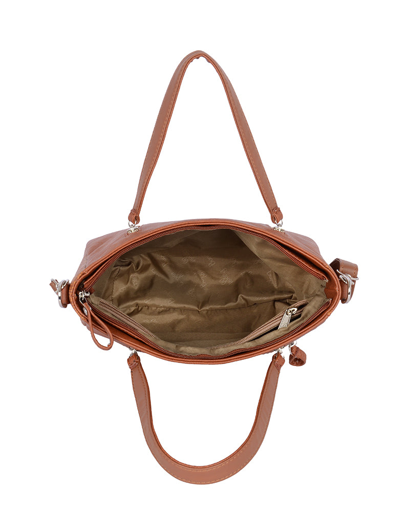 Blingy Tan Medium Saddle Bag