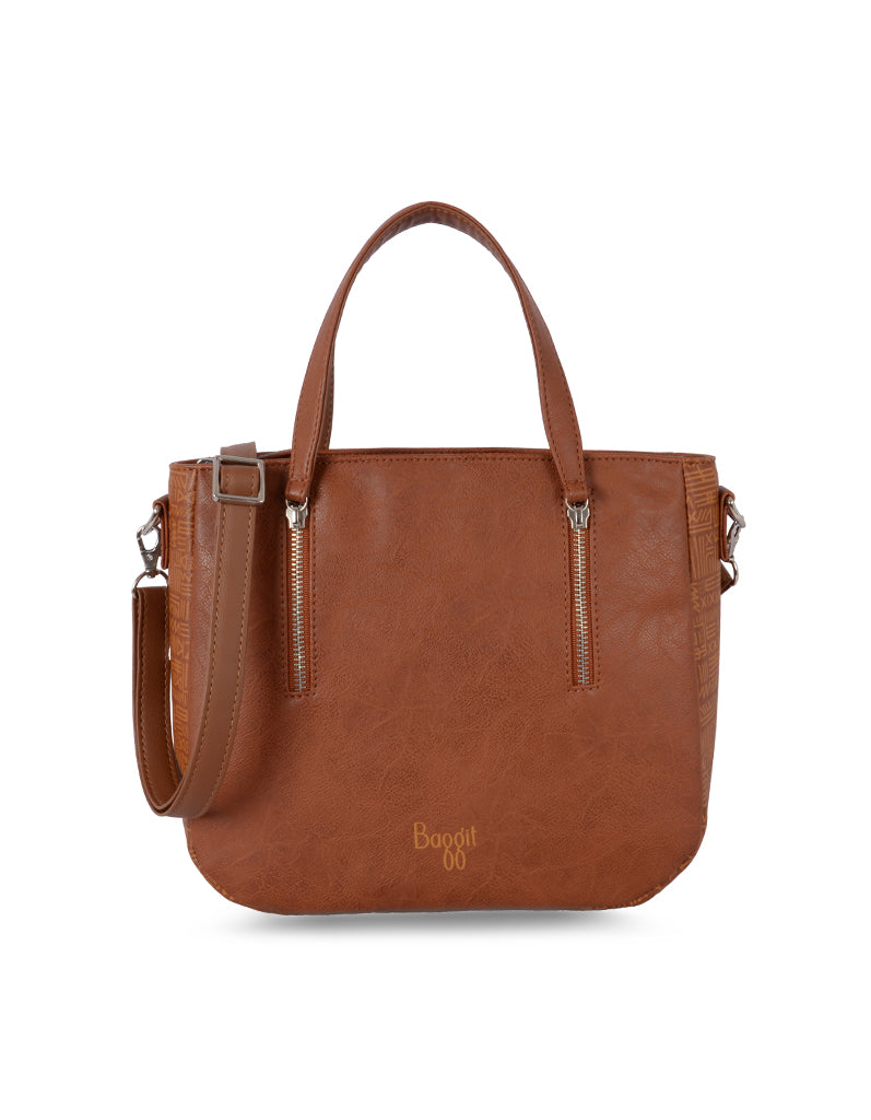 Blingy Tan Medium Saddle Bag