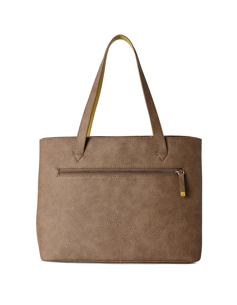 Bluto Beige Medium Tote Bag