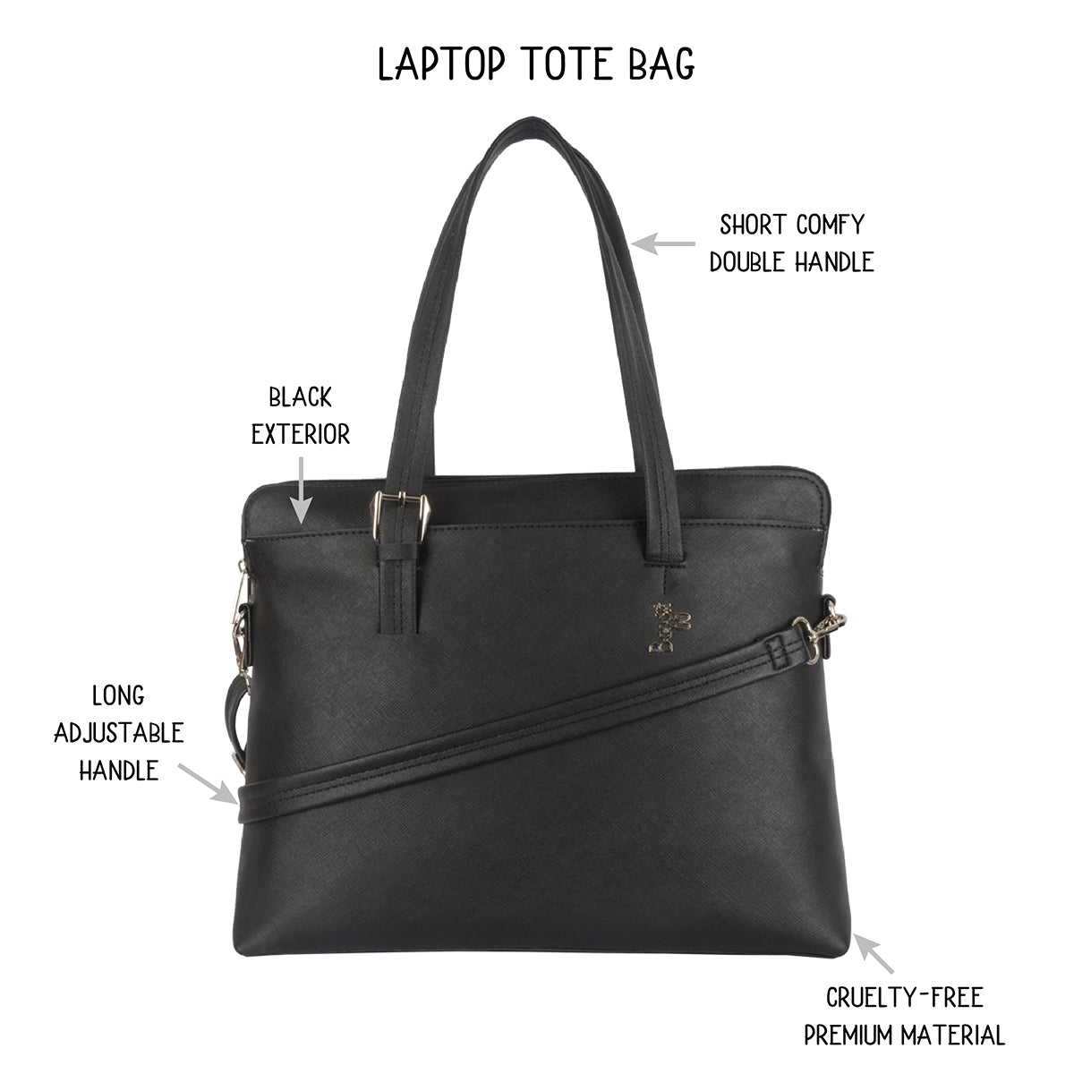Bold Black Large Laptop Tote Bags
