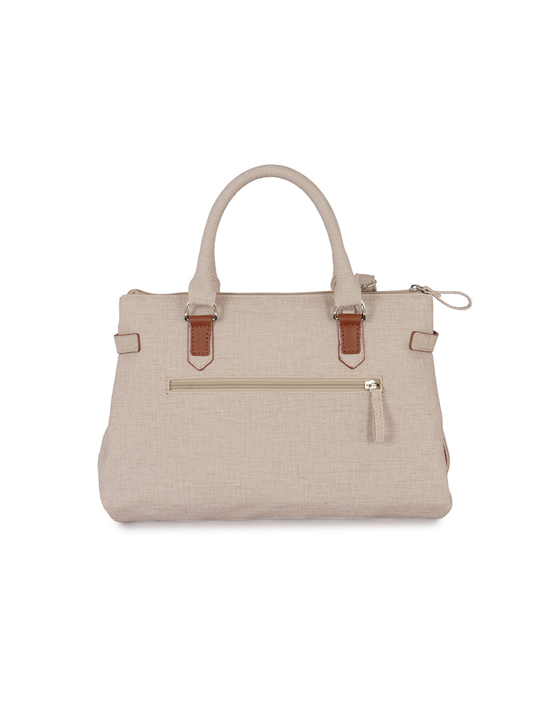 Buffy White Large Satchel Bag