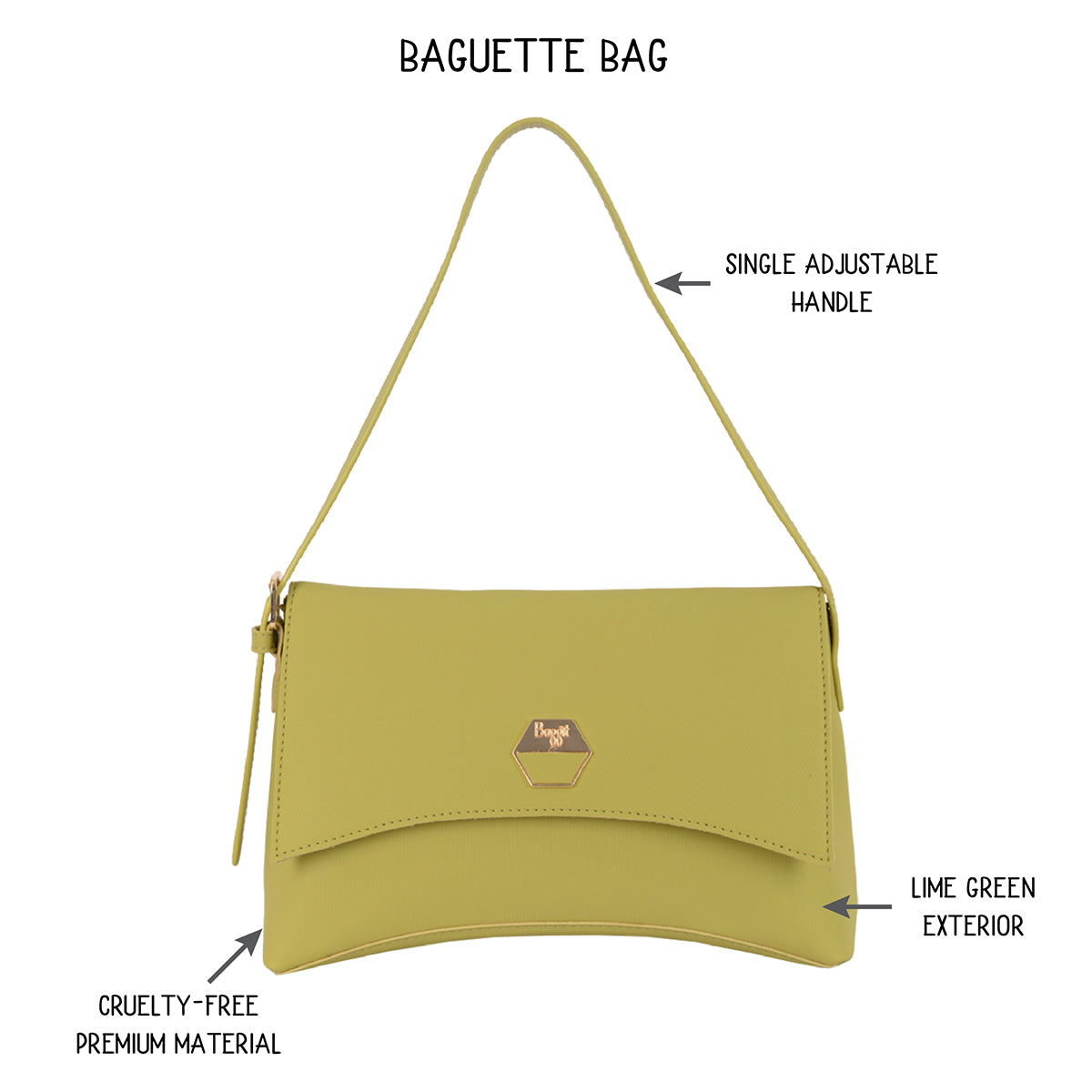 Bunbury Green Small Baguette Bags