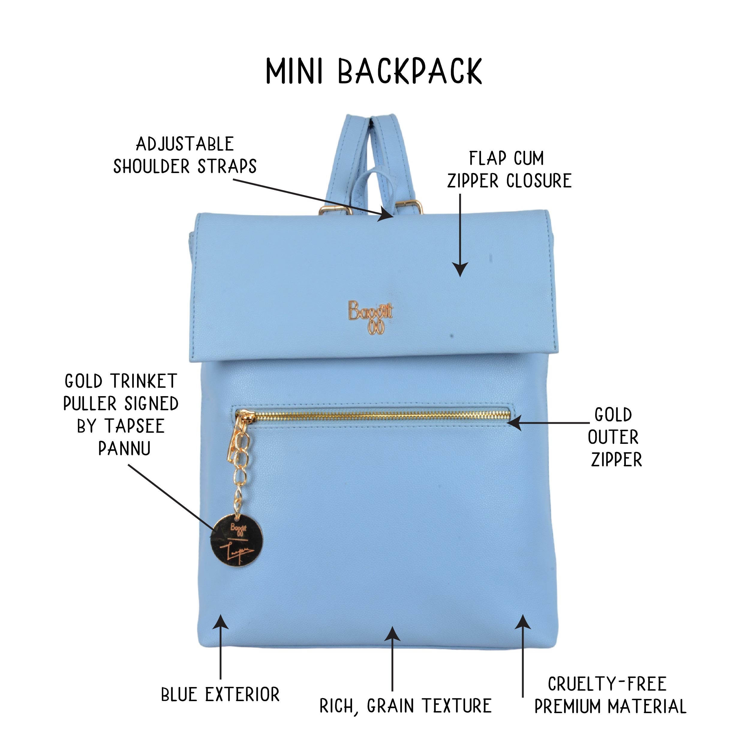 Cole Blue Medium Backpack