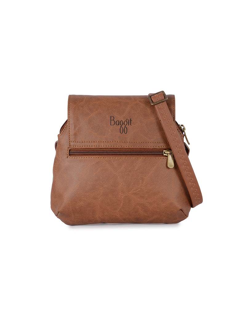 Dalien Brown Small Saddle Bag