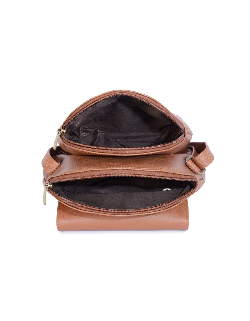 Dalien Tan Small Saddle Bag