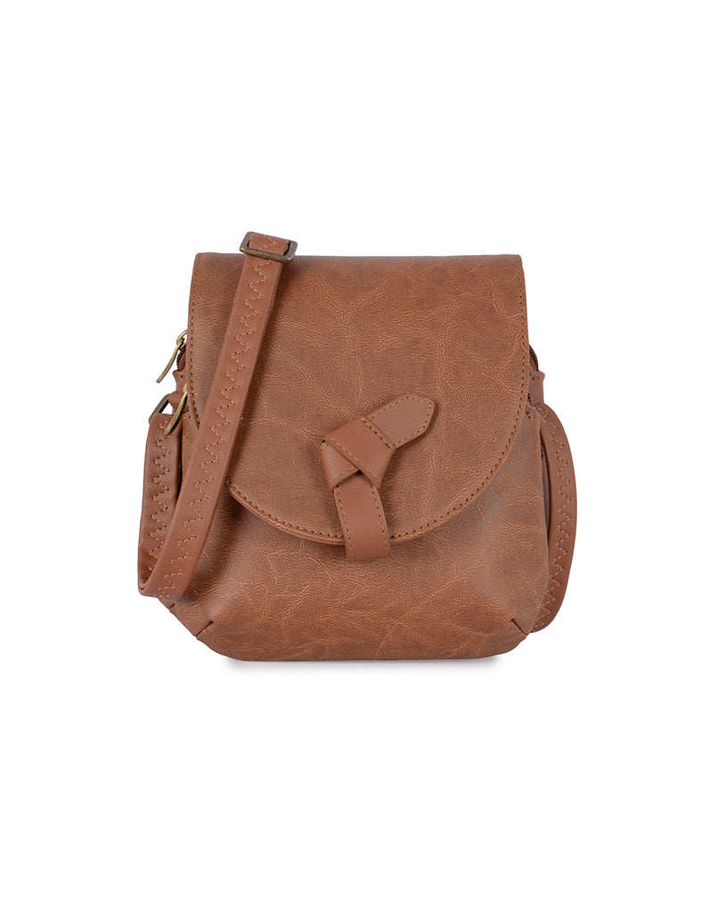 Dalien Brown Small Saddle Bag