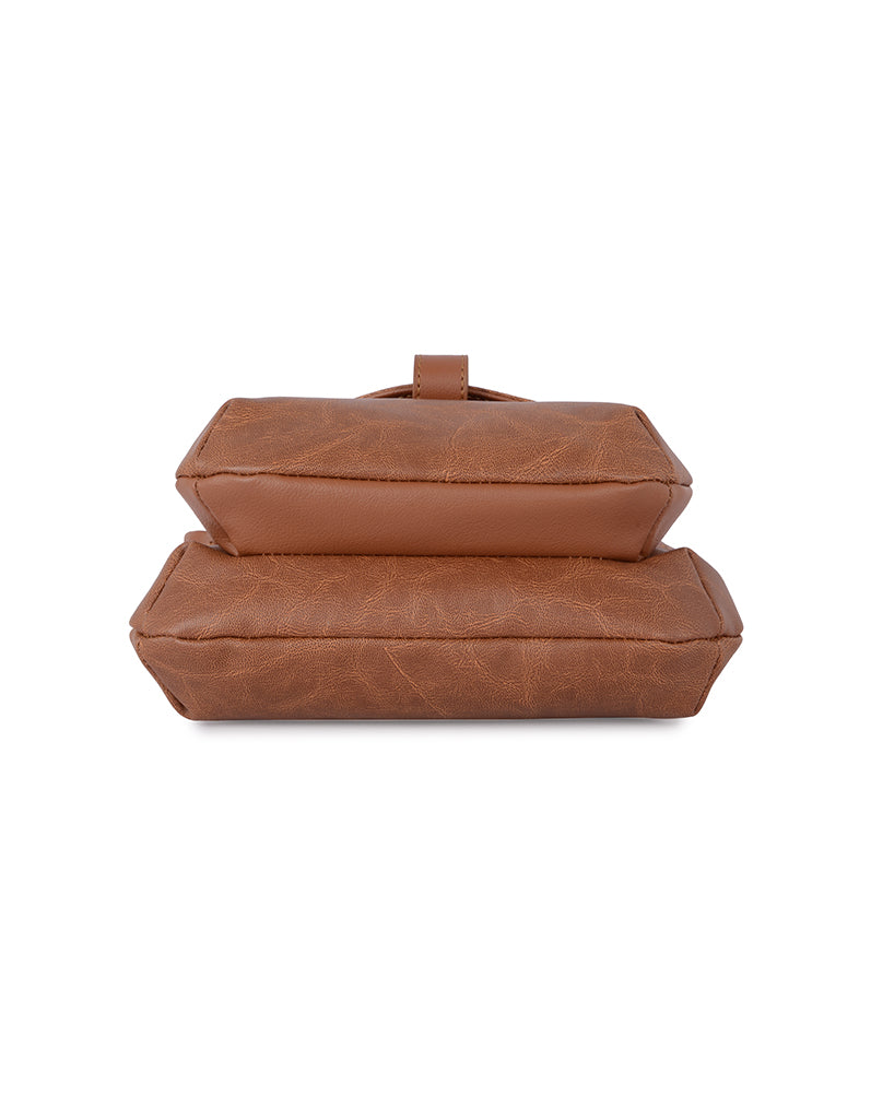 Dalien Brown Small Saddle Bag