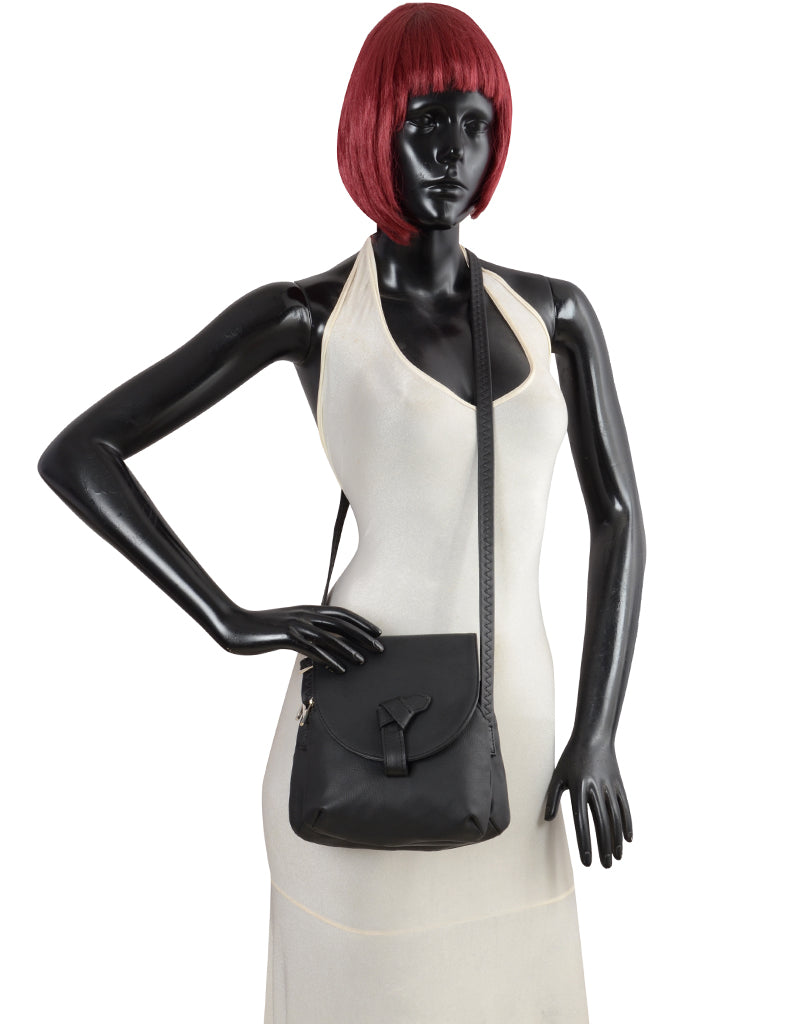 Dalien Black Small Saddle Bag