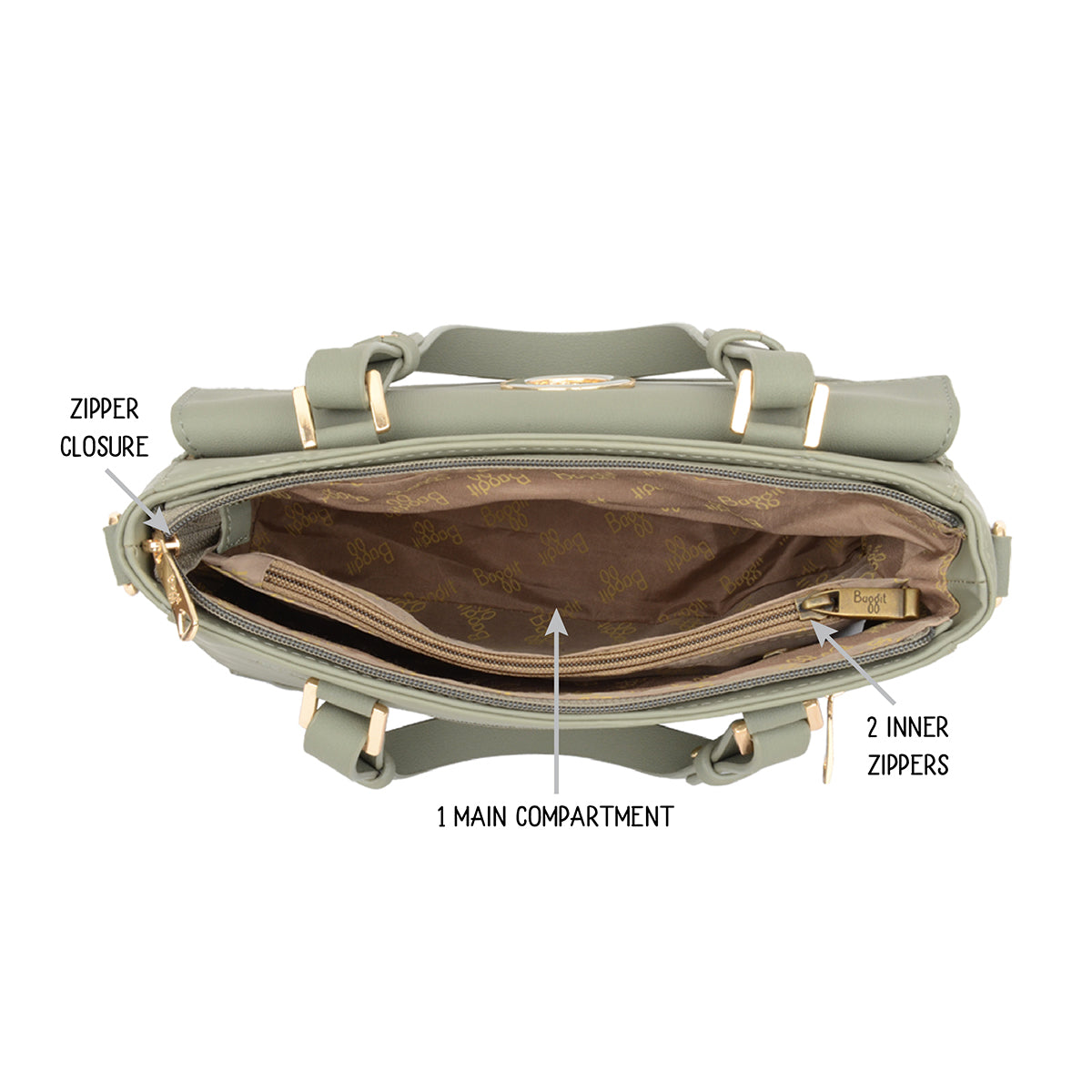 Ginnie Green Medium Tote Bags