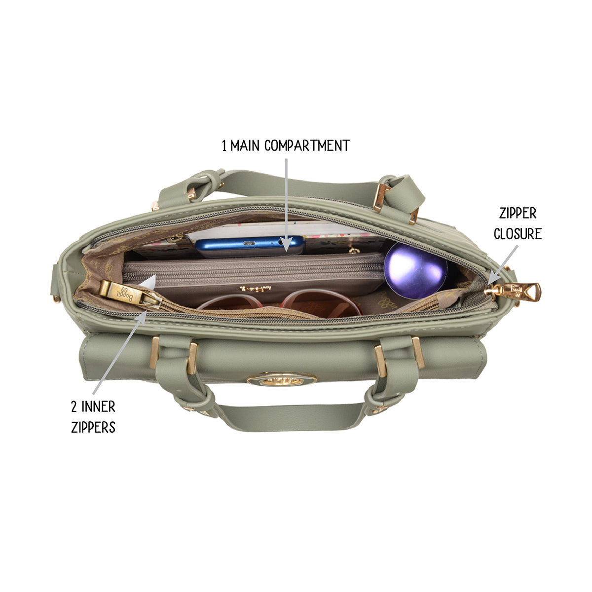 Ginnie Green Medium Tote Bags