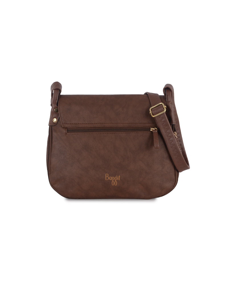 Kerry Brown Medium Saddle Bag