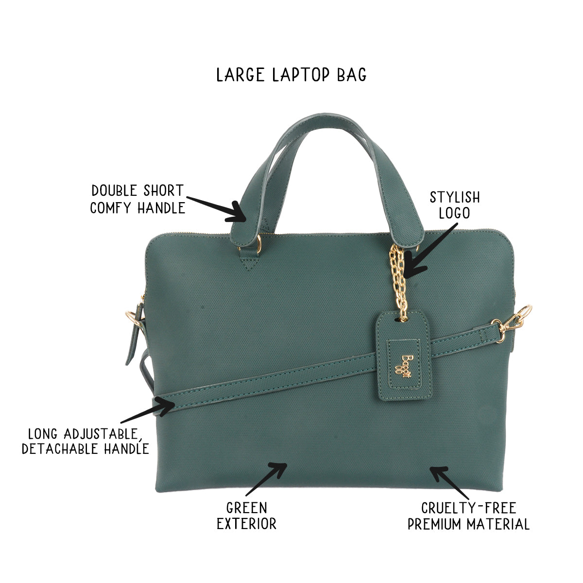 Ladyboss Green Large Satchel Bags
